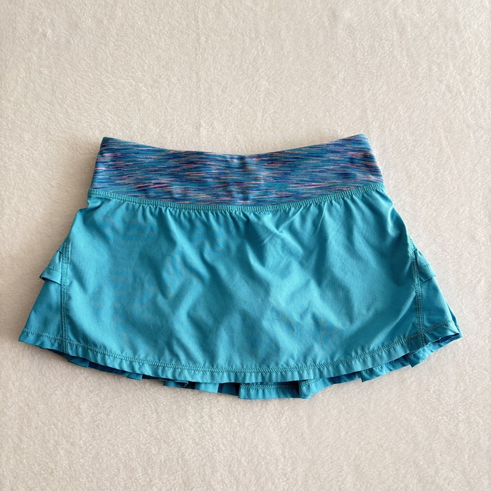 Ivivva by Lululemon Girls Set The Pace Skort Sz 7 Skirt Blue Tennis Golf